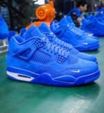 4 Retro OG SP Brick By Brick Blue Suede Sneakers