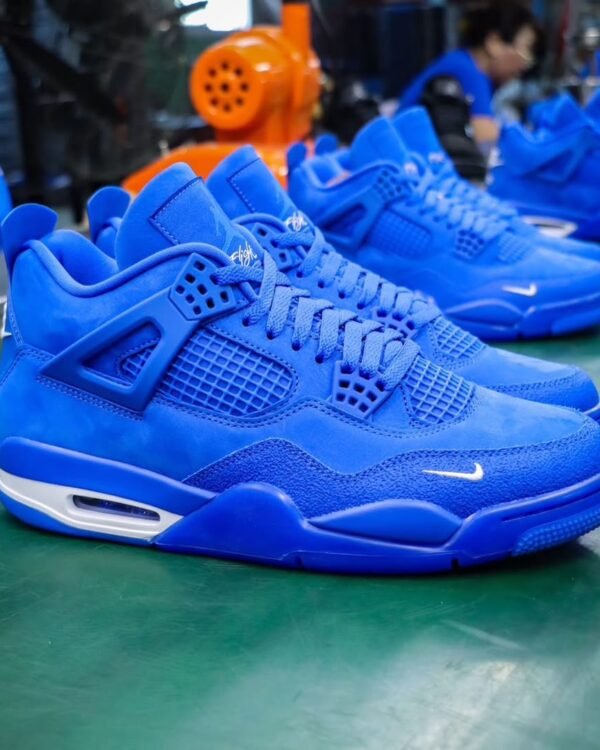 4 Retro OG SP Brick By Brick Blue Suede Sneakers