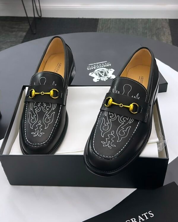 Aristocrats Handmade Italian White Embroidered Luxury Loafers
