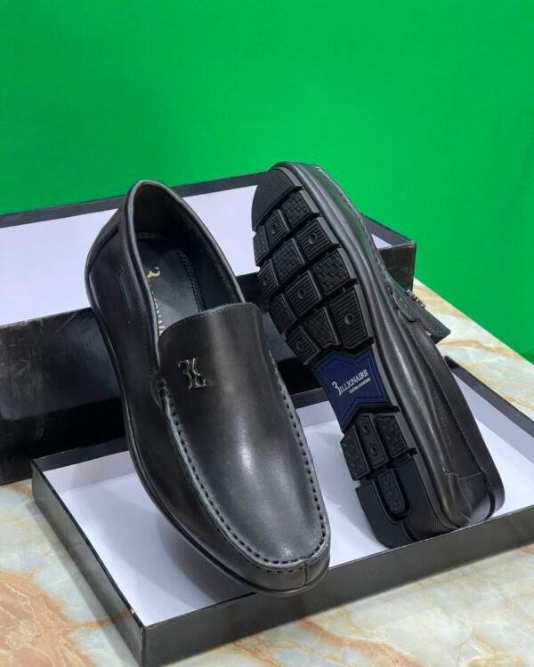 Billionaire Black Leather Loafers