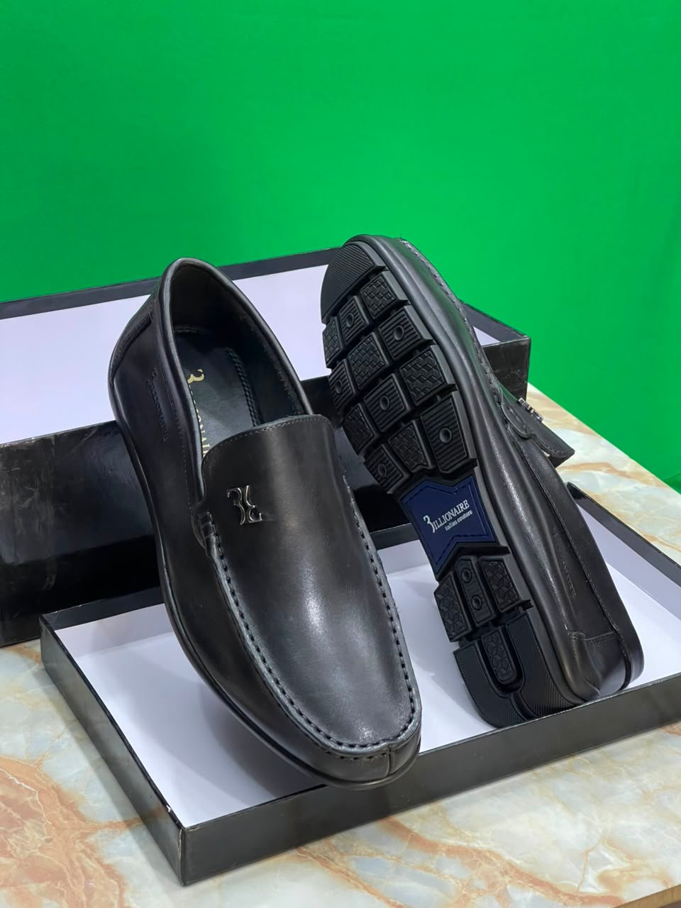 Billionaire Black Leather Loafers Billionaire Black Leather Loafers