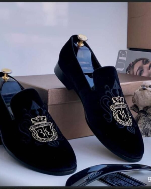 Billionaire Black Velvet Loafers