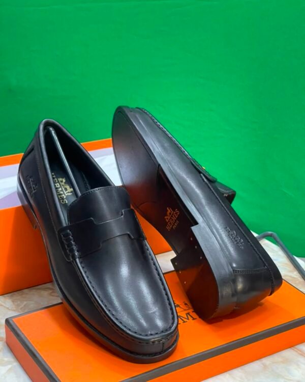 Black Calfskin Leather Loafers