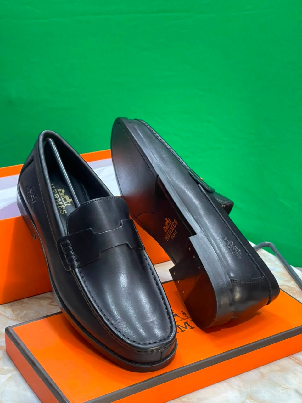 Black Calfskin Leather Loafers Black Calfskin Leather Loafers