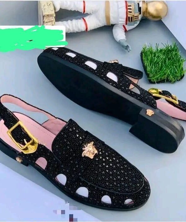 Black Crystal Embellished Sandals
