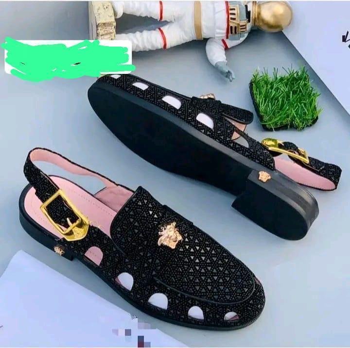 Black Crystal Embellished Sandals Black Crystal Embellished Sandals