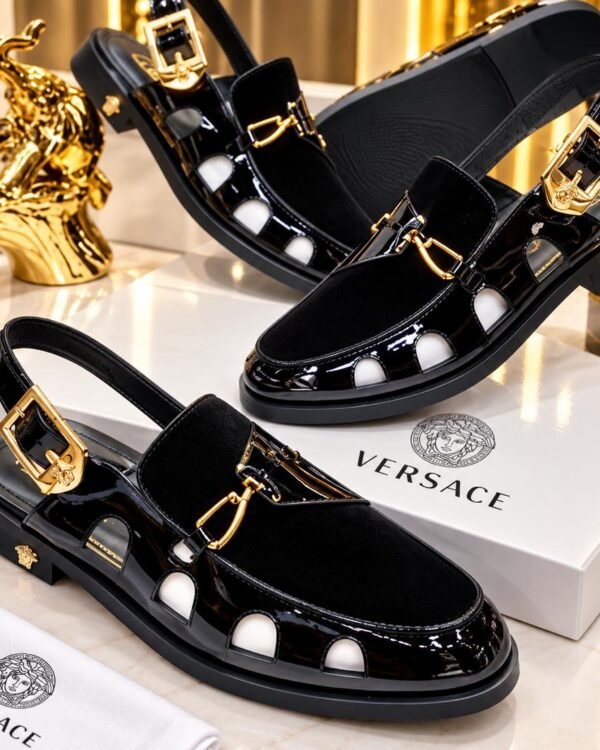 Black Designer Slingback Sandals