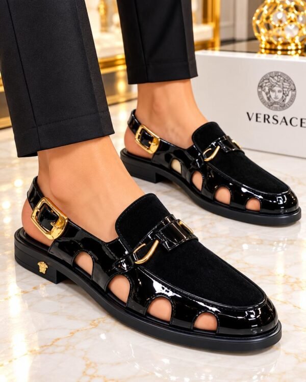 Black Designer Slingback Sandals