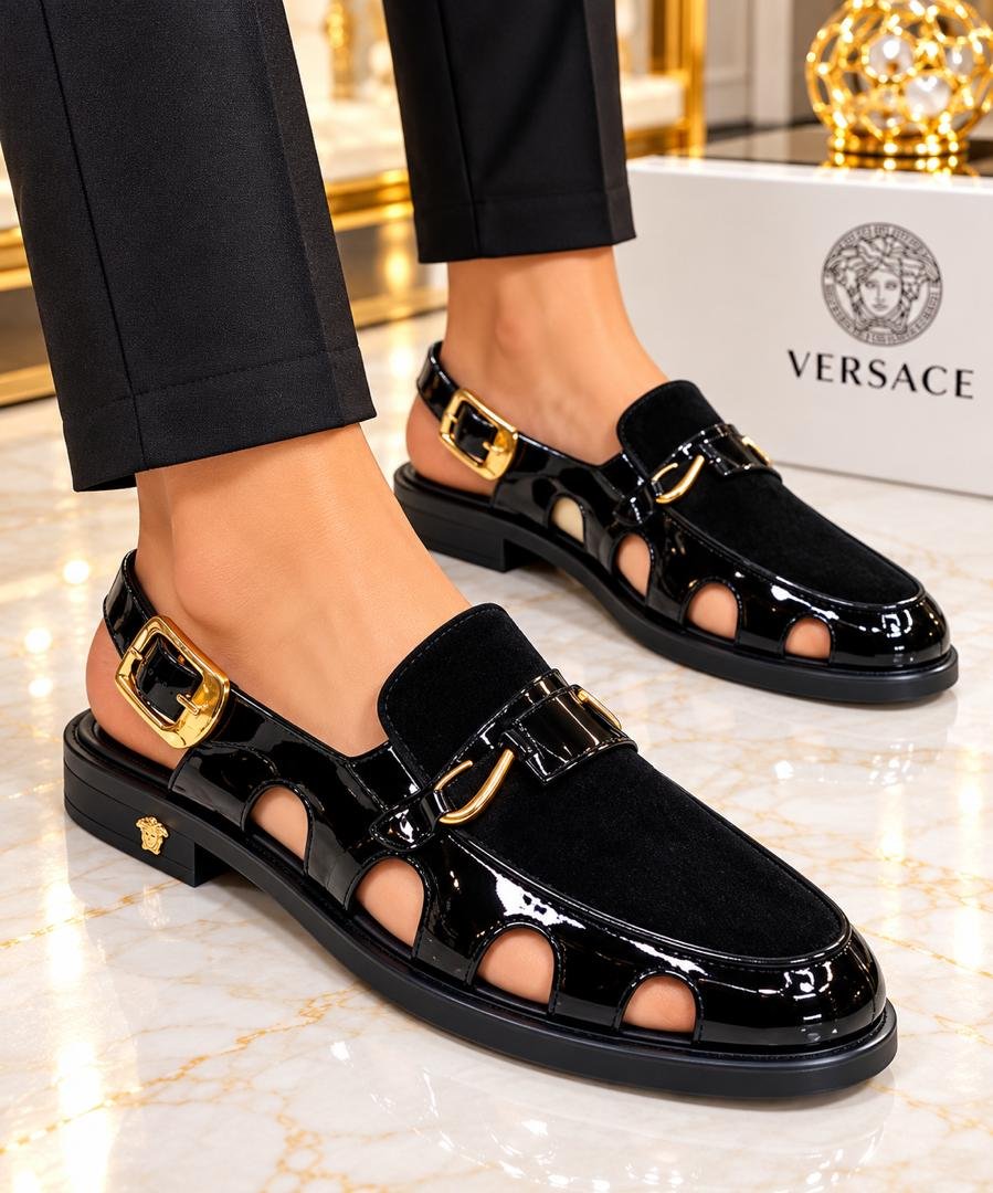Black Designer Slingback Sandals Black Designer Slingback Sandals