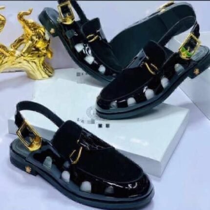 Black Designer Slingback Sandals