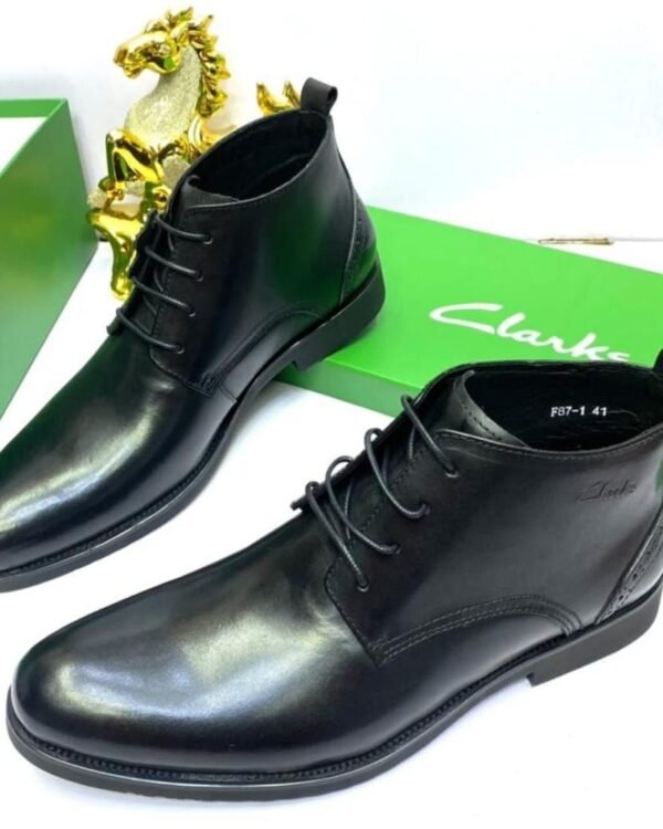 Black Leather Lace Up Ankle Boots