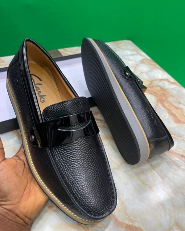 Black Leather Penny Loafers