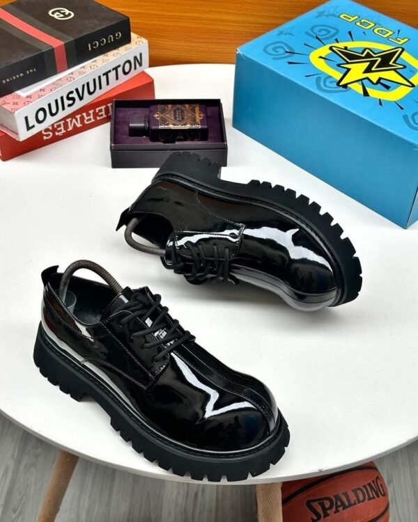 Black Patent Derby Shoes