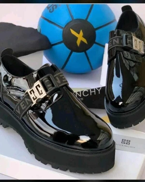 Black Patent Leather Platform Loafers