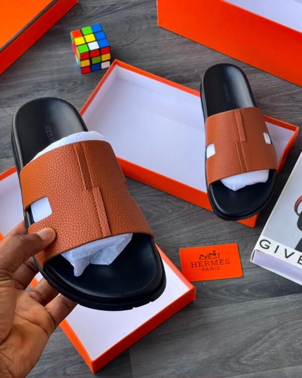 Brown Epsom Leather Sandals