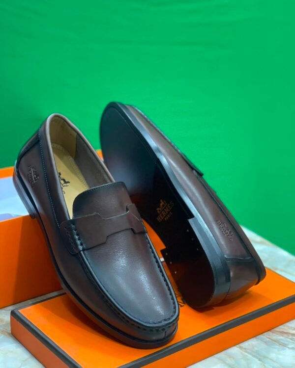 Brown Leather Penny Loafers