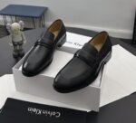 Calvin Klein Black Leather Penny Loafers