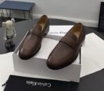 Calvin Klein Brown Leather Penny Loafers