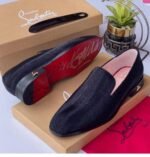Christian Louboutin Black Textured Pattern Loafers
