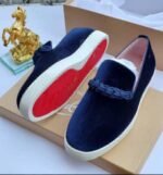 Christian Louboutin Green Suede Loafers