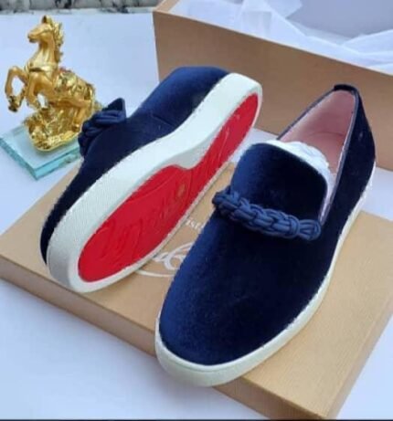 Christian Louboutin Green Suede Loafers
