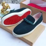 Christian Louboutin Green Suede Loafers