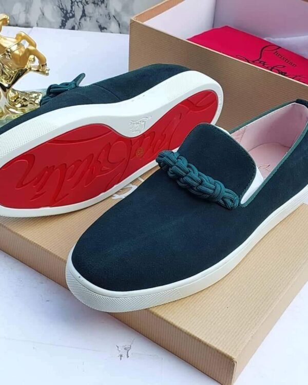 Christian Louboutin Green Suede Loafers