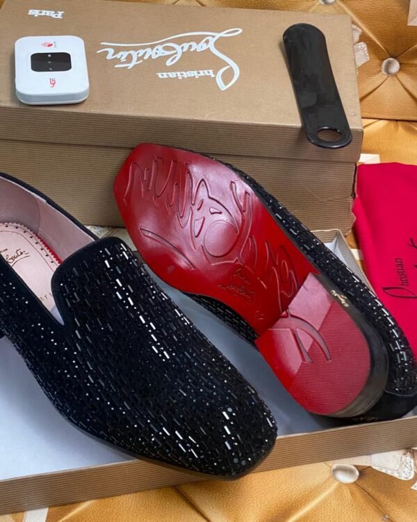 Dandy Chick Black Crystal Loafers