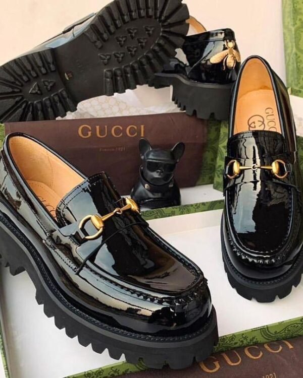 Gold Horsebit Detail Luxury Shoes