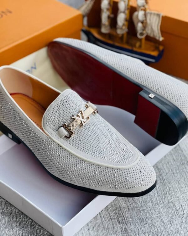 Gold LV Logo Luxury Shoes
