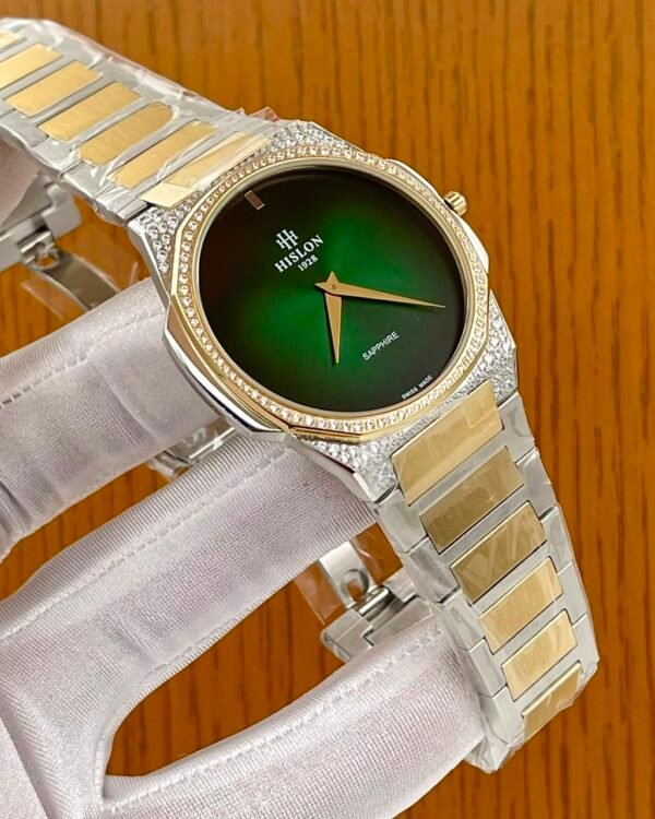 Green Dial Diamond Bezel Two Tone Watch