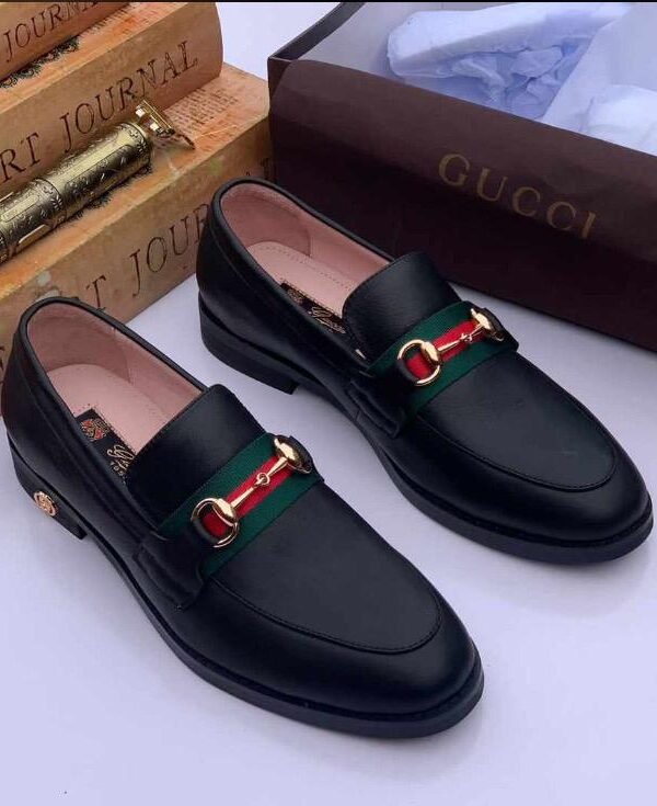 Green Red Web Stripe Horsebit Detail Luxury Shoes