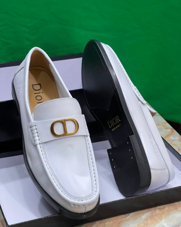 Luxury Gold CD Logo Slip-On Shoes