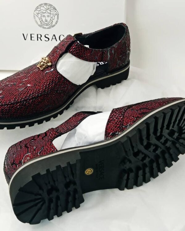 Mens Red Crystal Embellished Formal Shoes