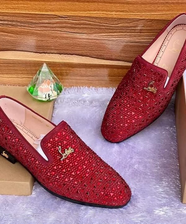 Red Studded Loafers