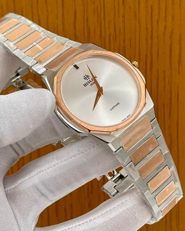 Rose Gold Silver Stainless Steel Watch