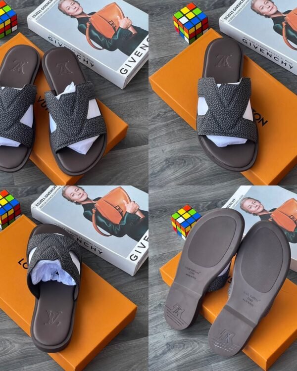 Textured Strap LV Logo Luxury Sandals