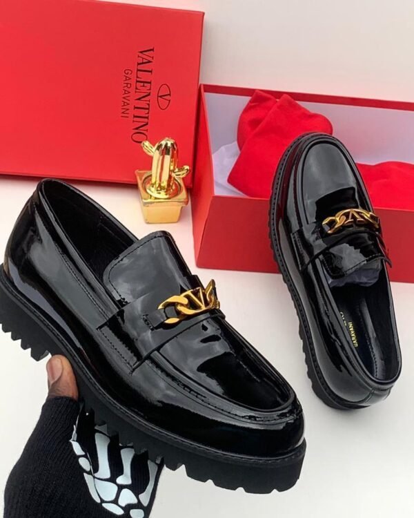 Valentino Garavani Black Patent Leather Loafers