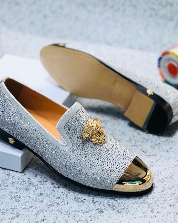 Versace Mens Crystal Embellished Loafers