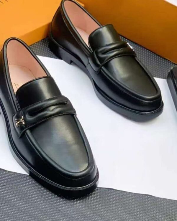 Sorbonne Black Waxed Calf Leather Loafers