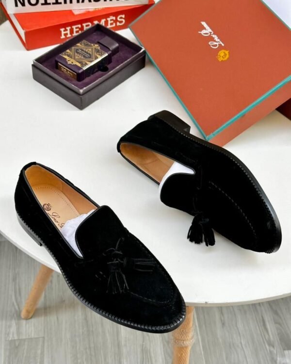 Black Suede Tassel Loafers