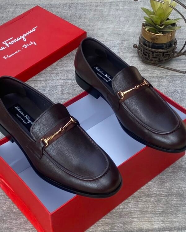 Salvatore Ferragamo Brown Leather Loafers