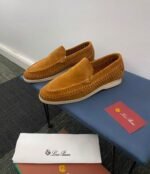 Summer Walk Tan Woven Suede Loafers