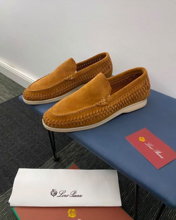 Summer Walk Tan Woven Suede Loafers