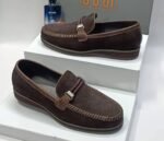 Men's Black Textured Loafers
