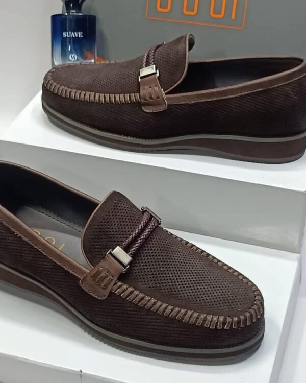 Men's Black Textured Loafers