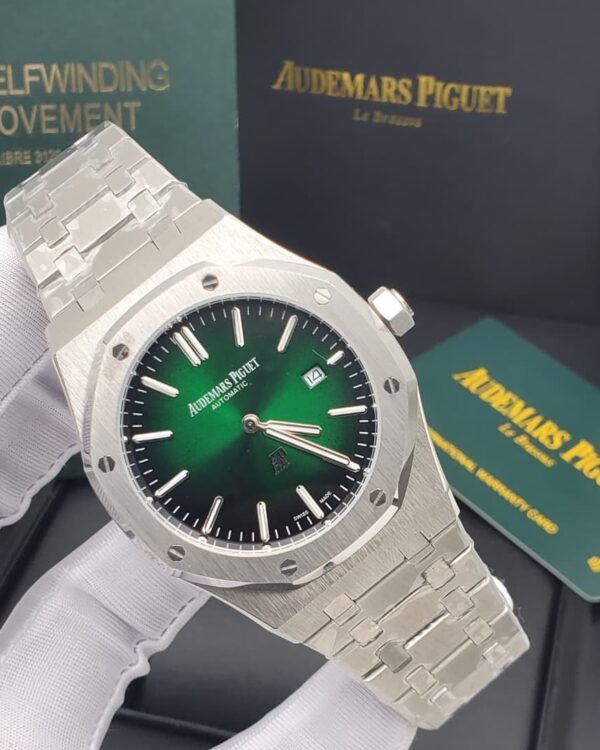 Audemars Piguet Royal Oak Jumbo Extra Thin Platinum Green Dial Watch