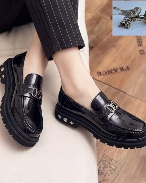 Black Patent Leather Chunky Loafers