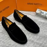 Black Suede Penny Loafers