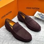 Burgundy Brown Suede Penny Loafers - Image 2